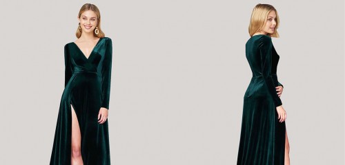 Wholesale Stretch Velvet Evening Dresses UK