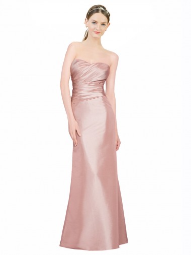 Wholesale Stretch Satin Strapless Low Back A-Line Formal Evening Dress UK