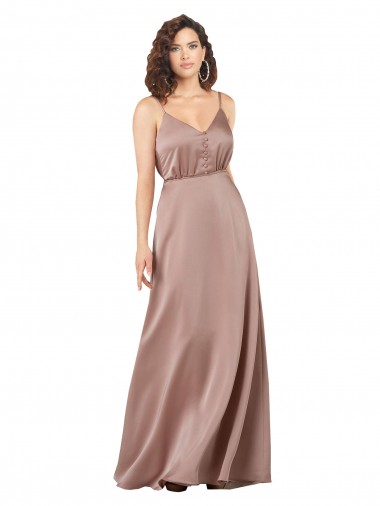 Wholesale Silky Satin Sweetheart A-Line Dusty Pink Formal Evening Dress UK