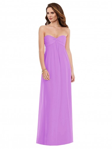 Wholesale Soft Chiffon Sweetheart Low Back A-Line Violet Semi Formal Evening Dress UK