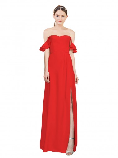 Wholesale Stretch Crepe Sweetheart A-Line Red Formal Evening Dress UK