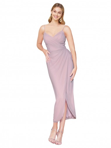 Wholesale Soft Chiffon High Neck Knee Length Mermaid Primrose High Low Evening Dress UK