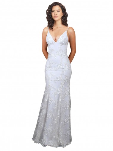 Wholesale Stretch Crepe & Sequin Tulle High Neck Open Back Mermaid White Formal Evening Dress UK