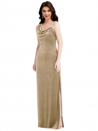 Wholesale Stretch Velvet One Shoulder Sheath Champagne Black Tie Evening Dress UK