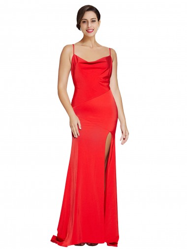 Wholesale Stretch Satin Strapless Low Back Sheath Red Formal Evening Dress UK