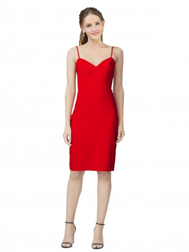 Wholesale Stretch Crepe Sweetheart Sheath Red Formal Evening Dress UK