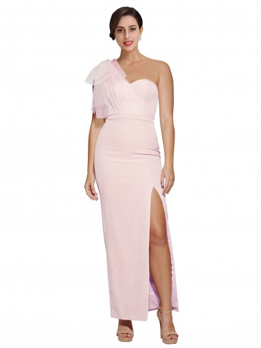 Wholesale Stretch Crepe Sweetheart Low Back Sheath Pink Formal Evening Dress UK