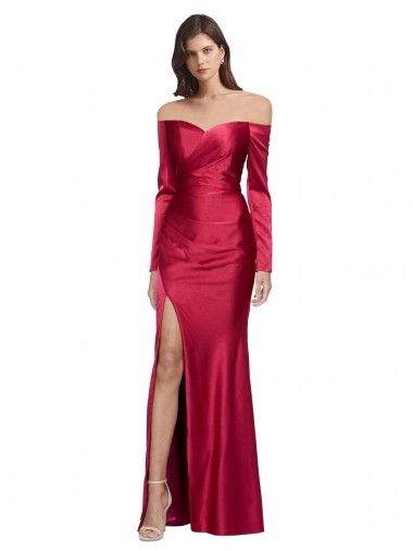 Wholesale Stretch Satin Sweetheart Sheath Dark Red Formal Evening Dress UK