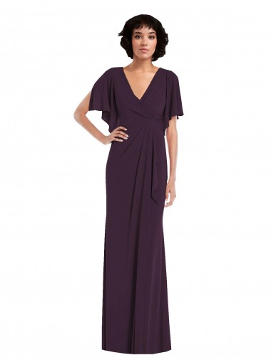 Wholesale Spandex V-Neck Sheath Grape Formal Evening Dress UK