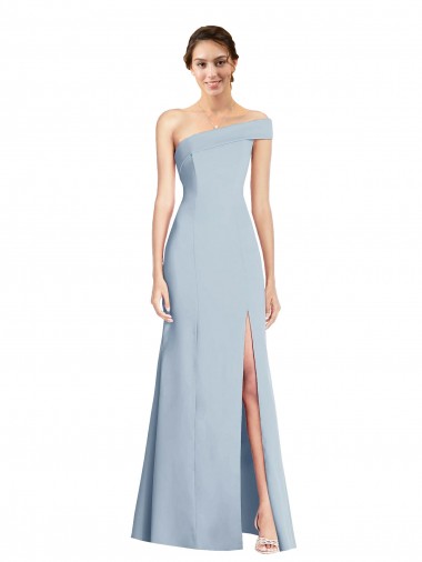 Wholesale Stretch Crepe Off the Shoulder Trumpet Light Sky Blue Formal Evening Dress UK