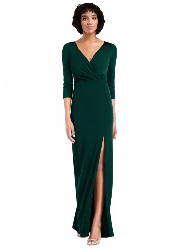 Wholesale Spandex V-Neck V-Back Trumpet Dark Green Formal Evening Dress UK